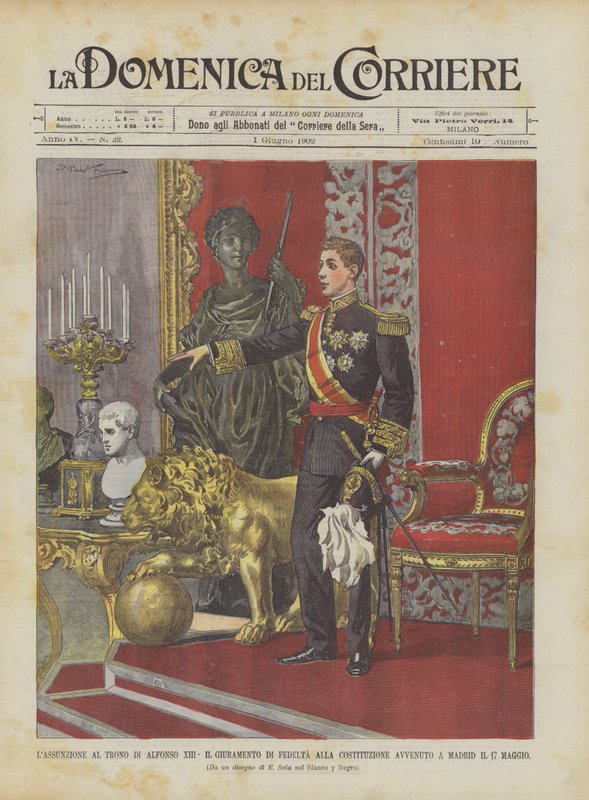 De Troonsbestijging Van Alfonso XIII, De Eed Van Trouw Aan De Grondwet In Madrid Op 17 Mei door Achille Beltrame