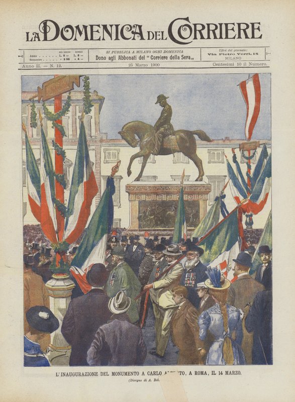 Inhuldiging van het Monument voor Carlo Alberto in Rome, 14 maart door Achille Beltrame