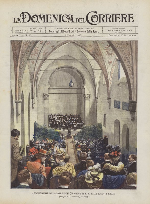 De Inhuldiging van de Perosi Zaal (Voormalige Kerk van S. M. della Pace) in Milaan door Achille Beltrame