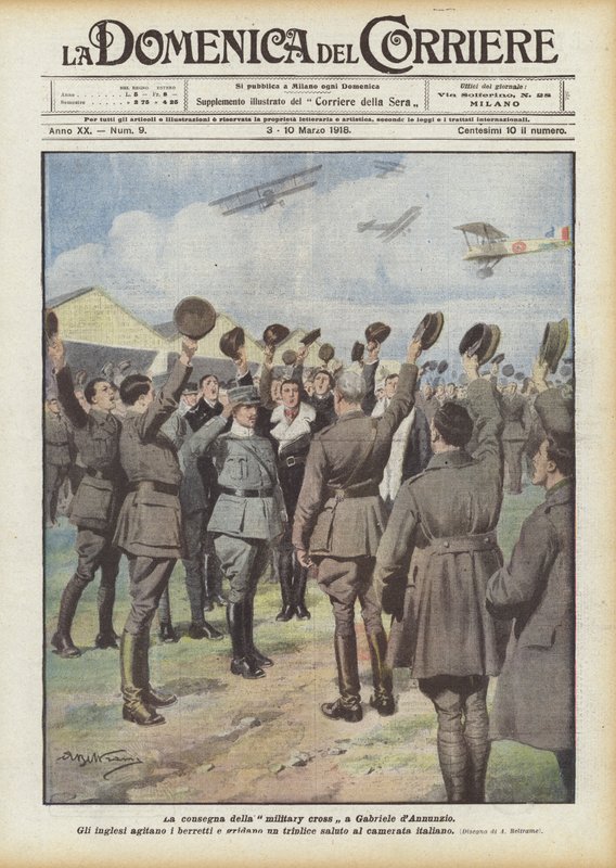 De overhandiging van het militaire kruis aan Gabriele d