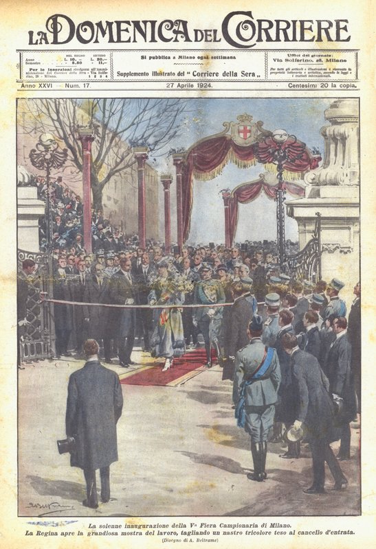 De plechtige opening van de 5e Jaarbeurs van Milaan door Achille Beltrame