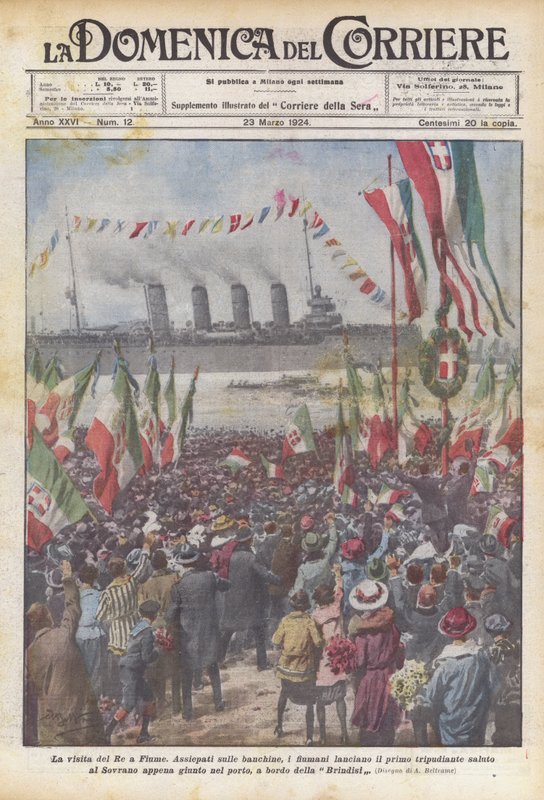 Het bezoek van de koning aan Fiume door Achille Beltrame