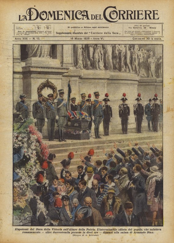 De apotheose van de Hertog van de Overwinning op het Altaar van het Vaderland door Achille Beltrame