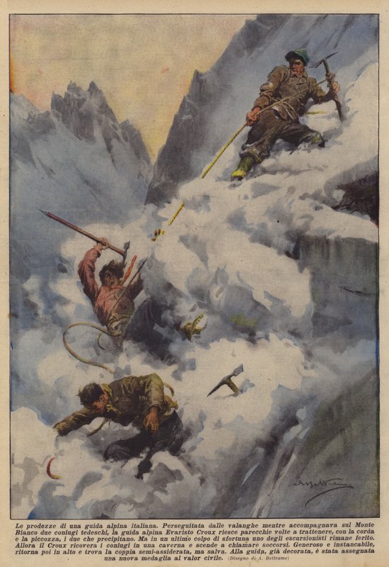 De heldendaden van een Italiaanse berggids door Achille Beltrame