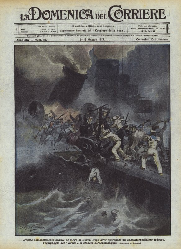 De epische zeeslag bij Dover door Achille Beltrame