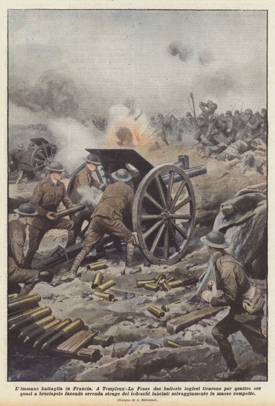 De immense slag in Frankrijk door Achille Beltrame