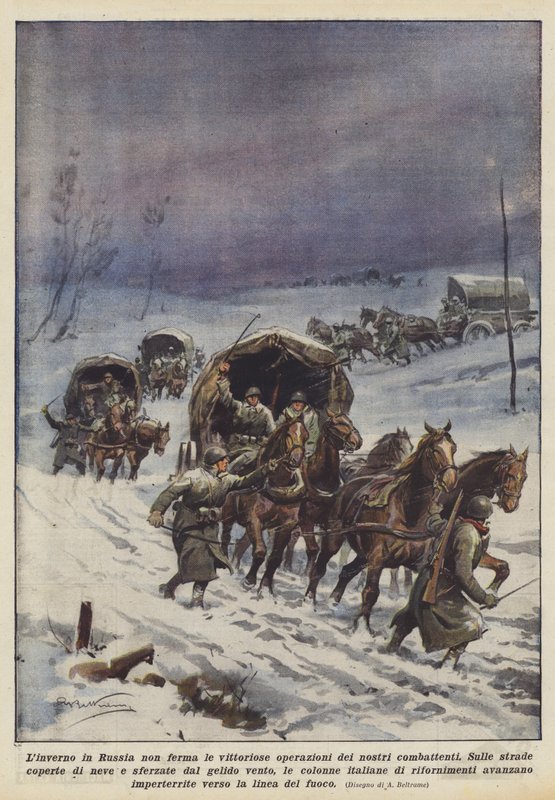 De winter in Rusland stopt de succesvolle operaties van onze strijders niet door Achille Beltrame