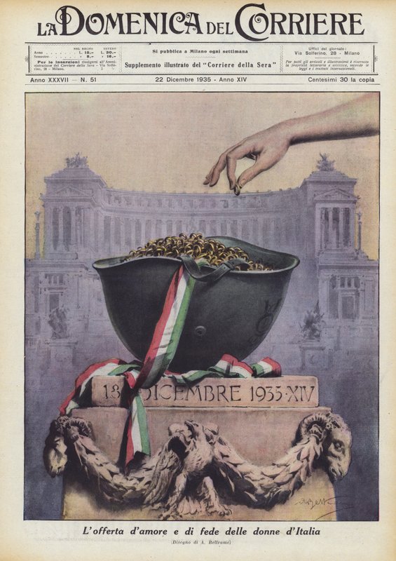 Het liefdes- en geloofsoffer van de vrouwen van Italië door Achille Beltrame