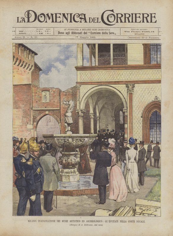 Milaan, Inhuldiging van de Artistieke en Archeologische Musea, De Gasten in de Hertogelijke Hof door Achille Beltrame