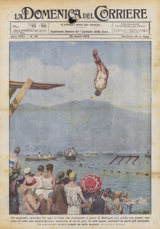 In de prachtige spiegel van het Comomeer, tegenover het dorp Moltrasio, vond plaats door Achille Beltrame