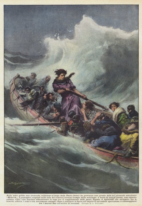 Een zware botsing voor de kust van New Jersey op een ijskoude nacht door Achille Beltrame