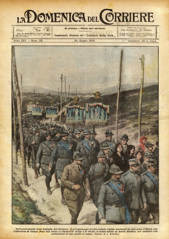 Op de verjaardag van de slag bij Ortigara, de pelgrimstocht van meer dan zesduizend alpini door Achille Beltrame
