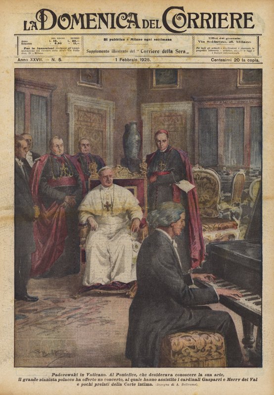 Paderewski in het Vaticaan door Achille Beltrame