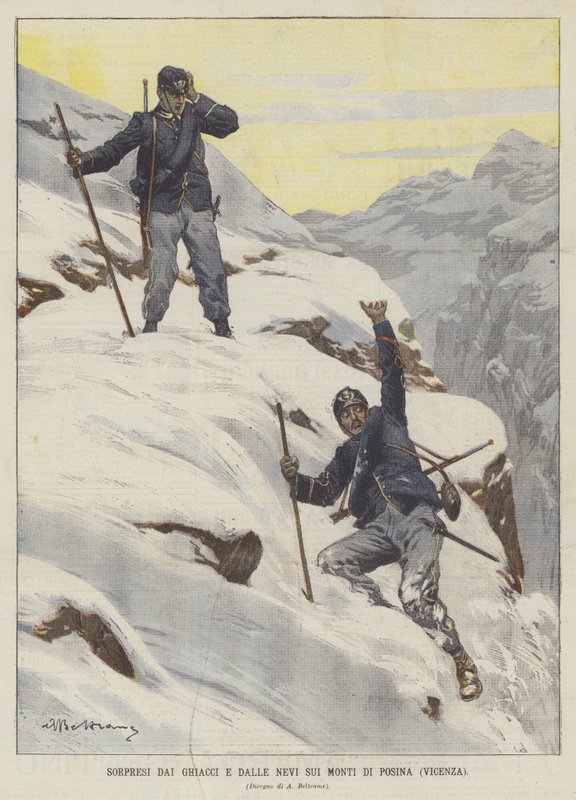 Verrast door ijs en sneeuw in de bergen van Posina (Vicenza) door Achille Beltrame