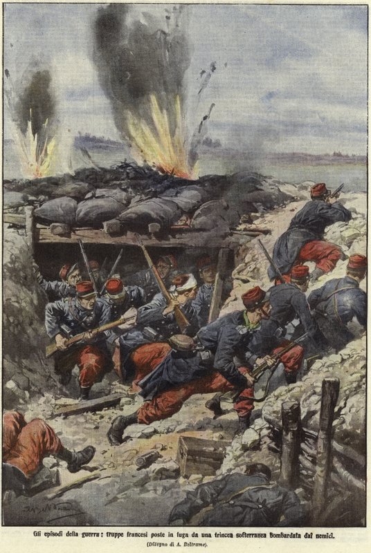 De gebeurtenissen van de oorlog door Achille Beltrame