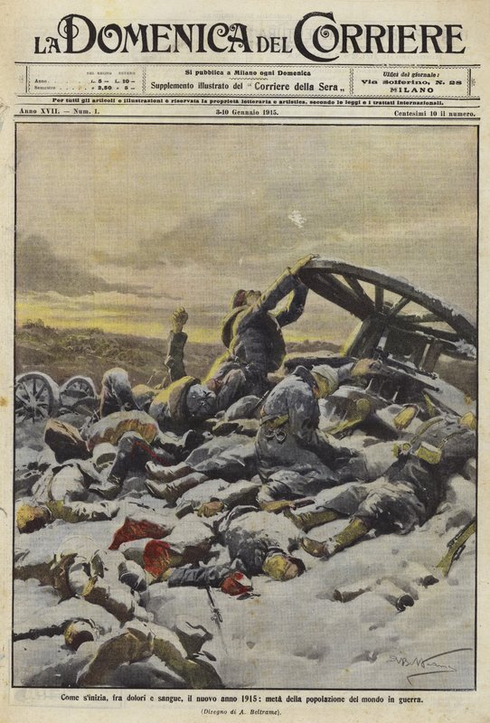 Het nieuwe jaar 1915 met de helft van de wereldbevolking in oorlog door Achille Beltrame