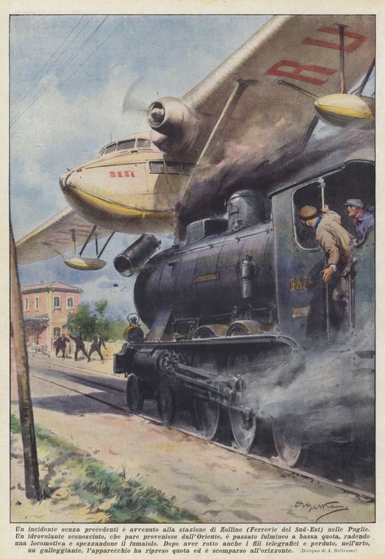 Een ongekend incident vond plaats op het station van Zollino (Zuid-Oost Spoorwegen) in Apulië door Achille Beltrame