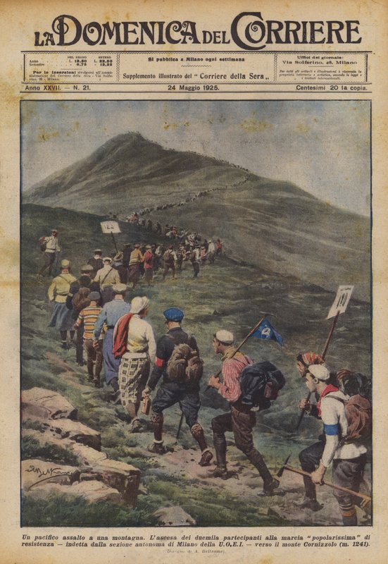 Een vreedzame aanval op een berg door Achille Beltrame