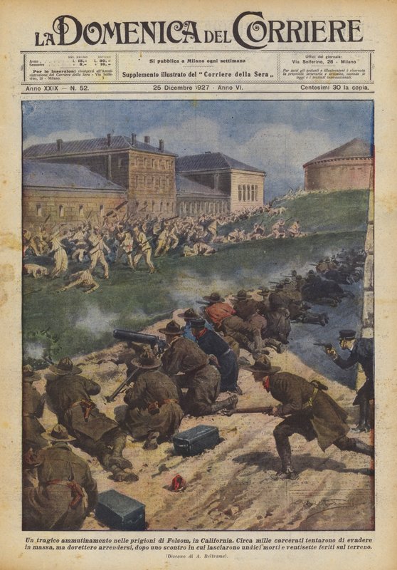 Een tragische muiterij in de gevangenissen van Folsom, Californië door Achille Beltrame