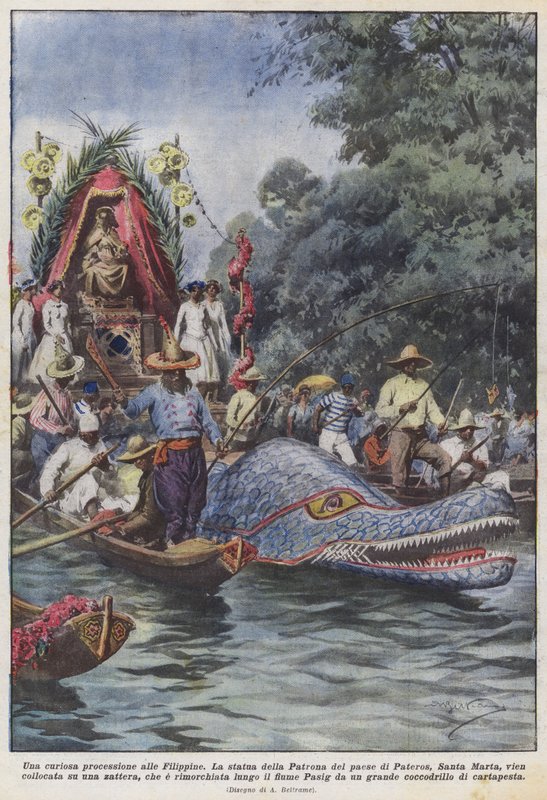 Een curieuze processie op de Filippijnen door Achille Beltrame