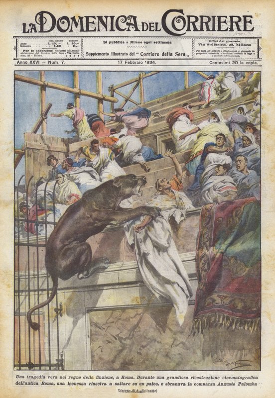 Een echte tragedie in het rijk van de fictie, in Rome door Achille Beltrame
