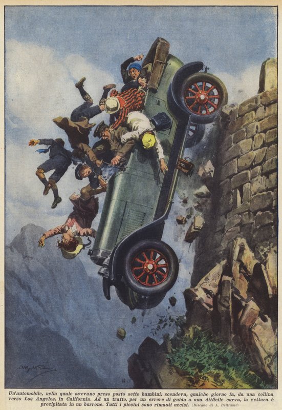 Een auto met zeven kinderen aan boord reed enkele dagen geleden door Achille Beltrame