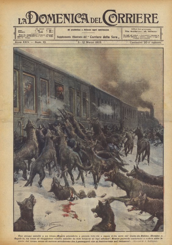 Een vreemde aanval op een trein door Achille Beltrame
