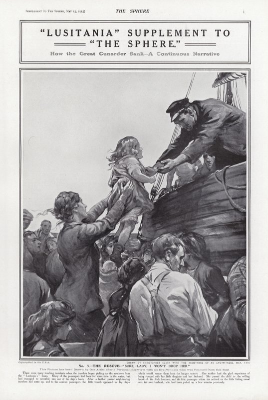 Het zinken van de Lusitania, Eerste Wereldoorlog, 7 mei 1915 door Addison Thomas Millar