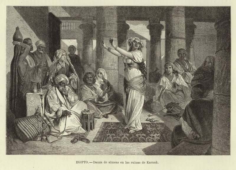 Egypte - Dansen in de ruïnes van Karnak door Adolf Closs