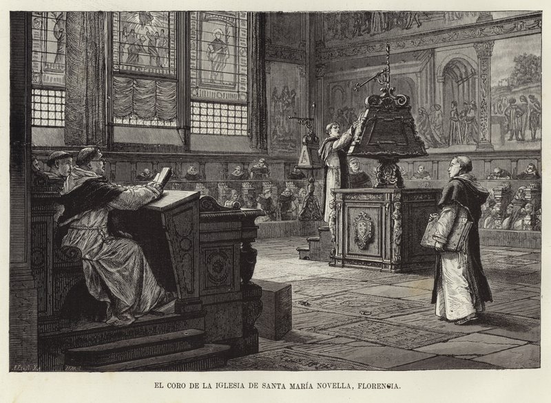 Het koor van de Basiliek van Santa Maria Novella, Florence door Adolf Closs