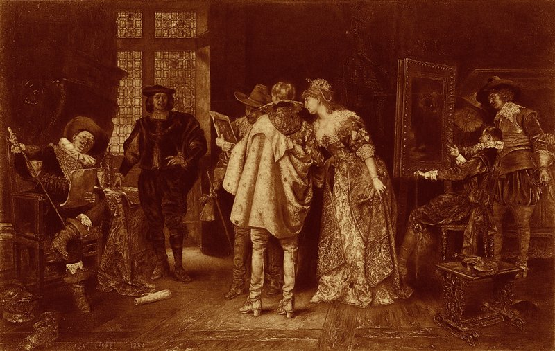 Kenners in het atelier van Rembrandt, illustratie uit 