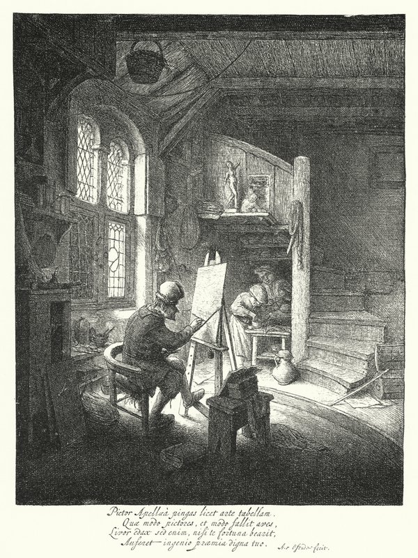 De Schilder (gravure) door Adriaen Jansz. van Ostade