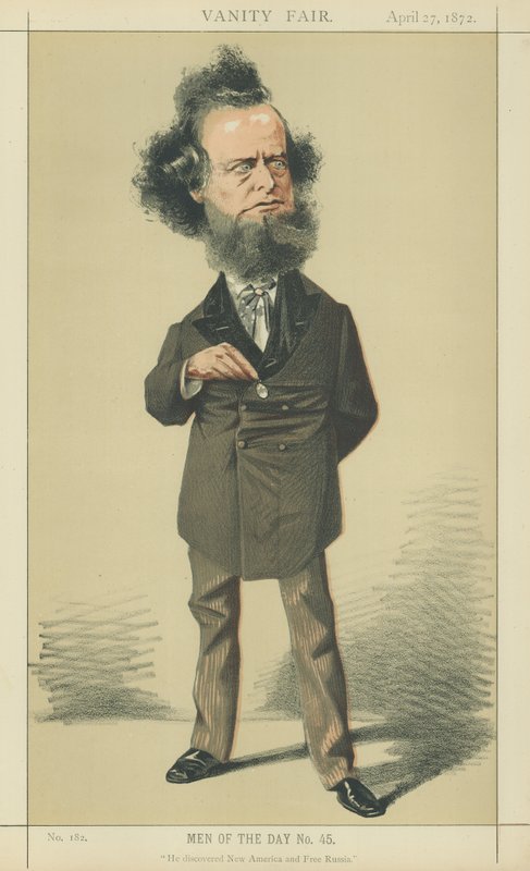 William Hepworth Dixon (kleurenlitho) door Adriano Cecioni