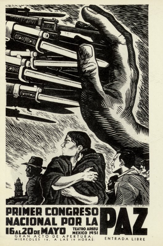 Poster voor het Eerste Nationale Vredescongres, Mexico, 16-20 mei 1951 door after Albert Robida