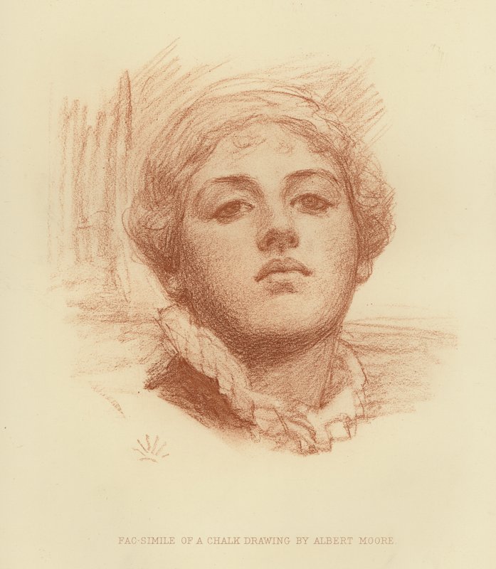 Fac-simile van een Krijttekening door Albert Joseph (after) Moore
