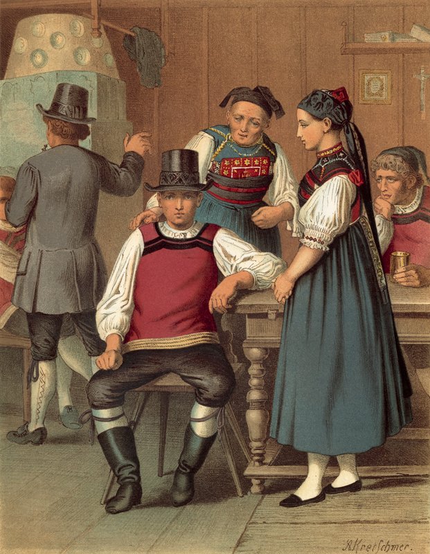 Duitse klederdracht, Baden, Rickesbach door Albert Kretschmer