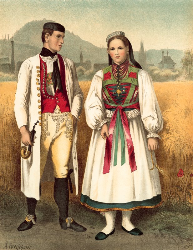 Duitse klederdracht, Wurtemberg Betzingen door Albert Kretschmer