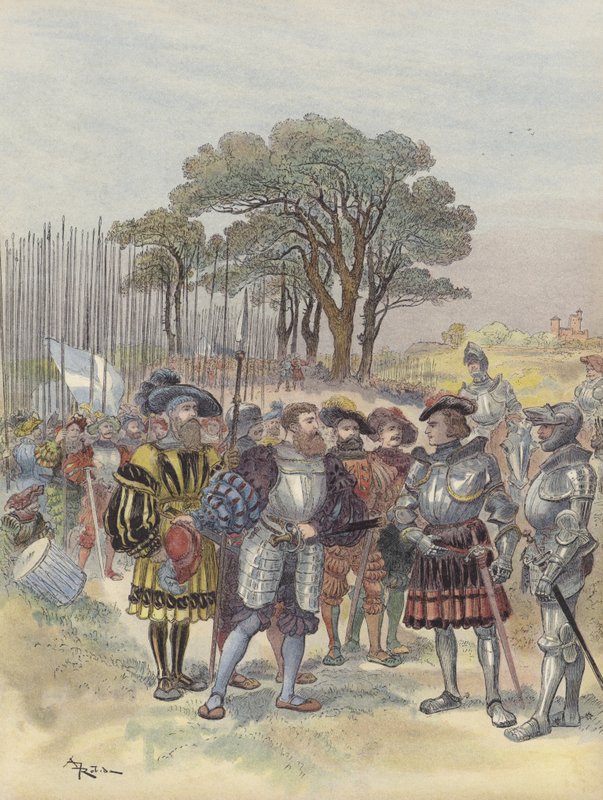 In het kamp van Bicocca eisen de Zwitsers soldij, verlof of een gevecht door Albert Robida