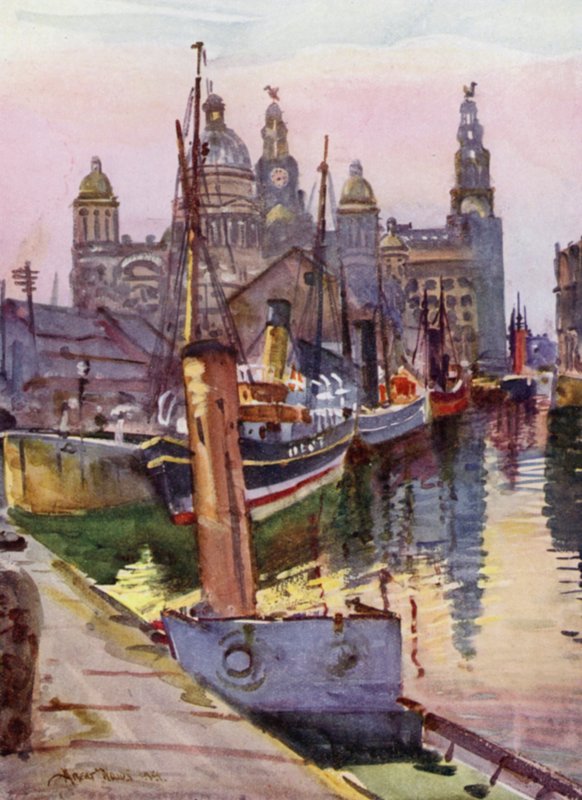 Liverpool, de Canning Dock door Albert Woods