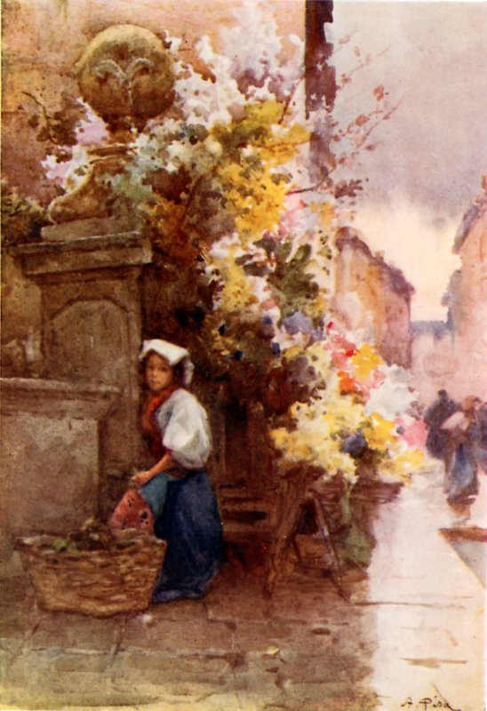Aan de voet van de Spaanse Trappen, Piazza di Spagna, op een regenachtige dag door Alberto Pisa