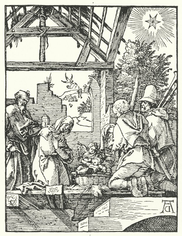 De Aanbidding van de Herders door Albrecht (after) Durer or Duerer