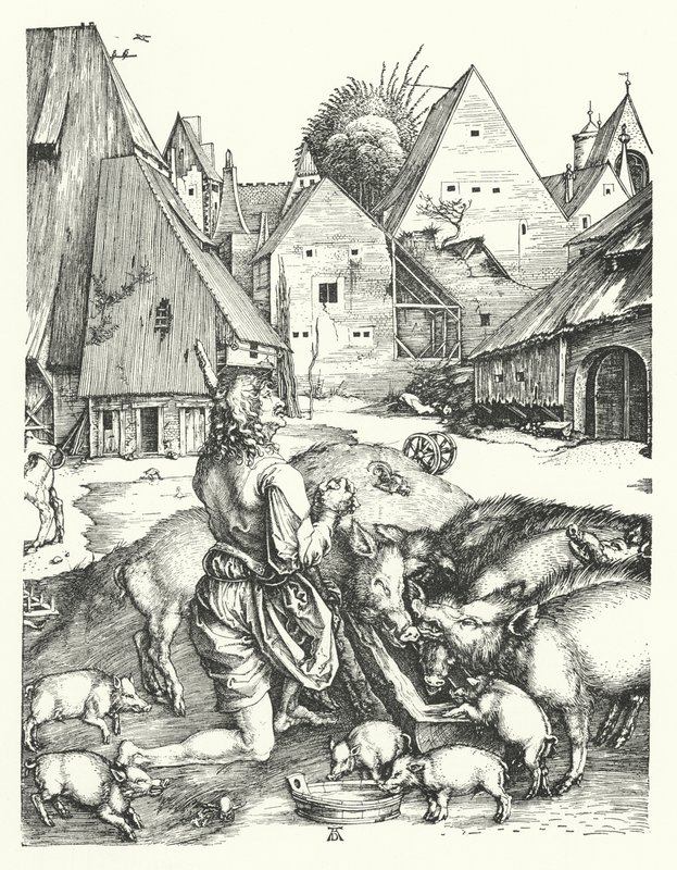 De Verloren Zoon door Albrecht (after) Durer or Duerer