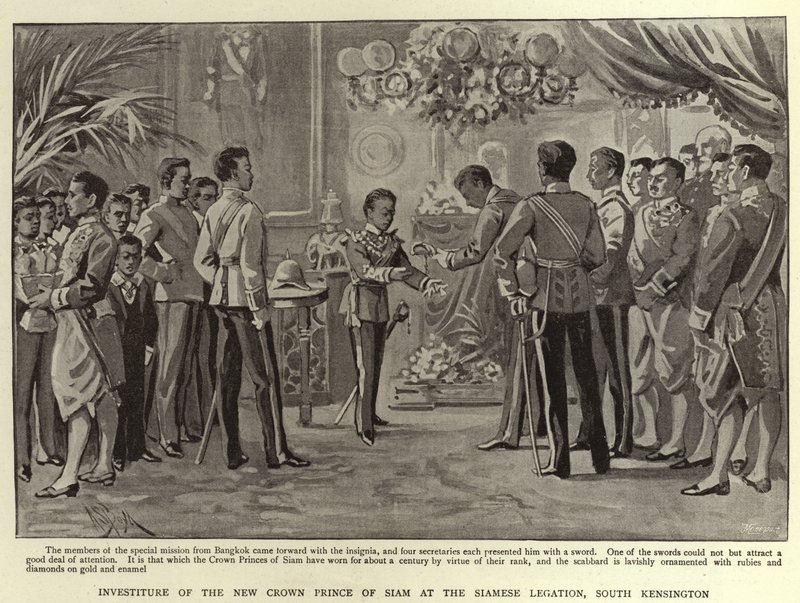 Inhuldiging van de Nieuwe Kroonprins van Siam bij de Siamese Legatie, Zuid-Kensington door Alexander Stuart Boyd