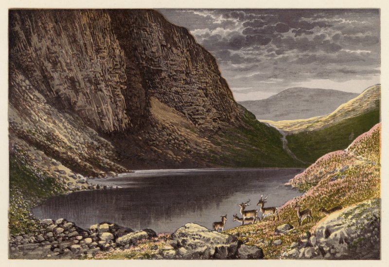 Schotse Loch Scenery: De Dhu Loch, Loch-na-gar door Alexander Francis (after) Lydon