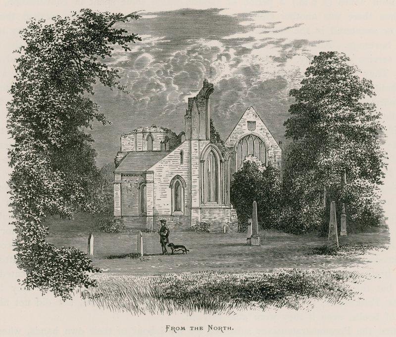 Dryburgh Abbey, vanuit het noorden door Alexander Francis Lydon