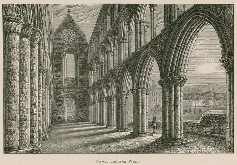 Jedburgh Abdij, Schip, kijkend naar het Westen door Alexander Francis Lydon