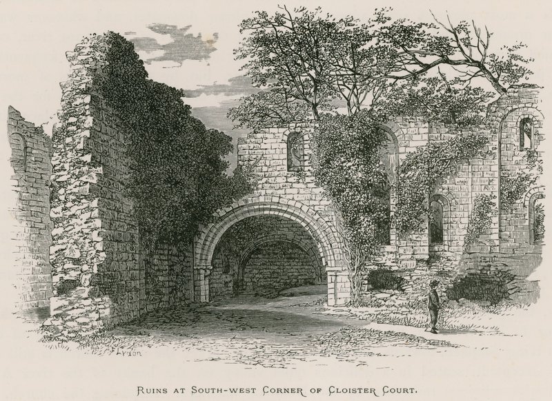 Kirkstall Abbey, Ruïnes aan de zuidwestelijke hoek van het Kloosterhof door Alexander Francis Lydon