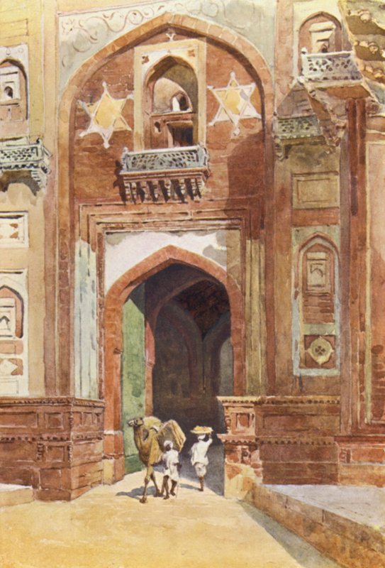 Agra Fort, binnen de Delhi Poort door Alexander Henry Hallam Murray