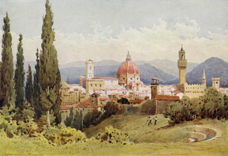 Florence vanuit de Boboli-tuinen, kijkend naar Fiesole door Alexander Henry Hallam Murray