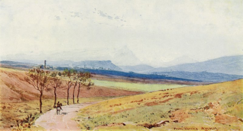 De Alpen vanaf Verona door Alexander Henry Hallam Murray